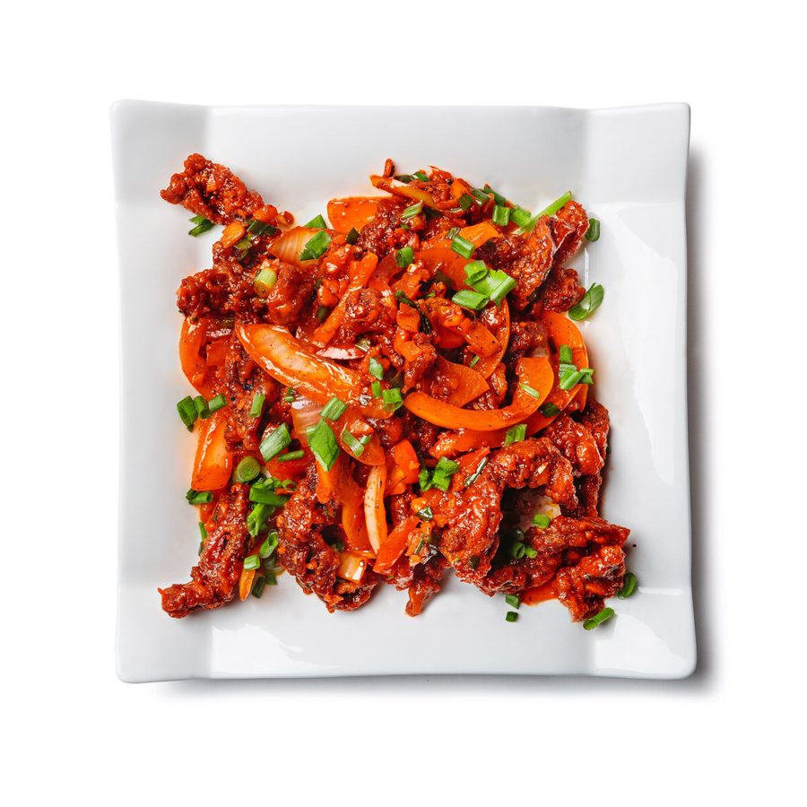 Crispy lamb chilli
